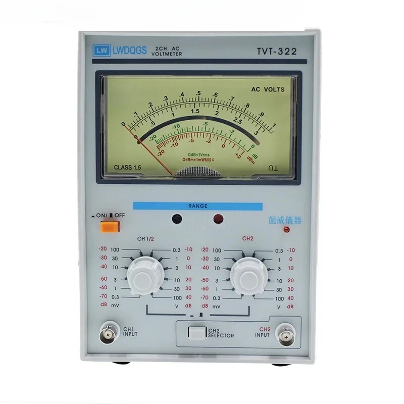 TVT-322 AC 단일 이밀리볼트 미터 고정밀 듀얼 채널 전압계 50HZ/60