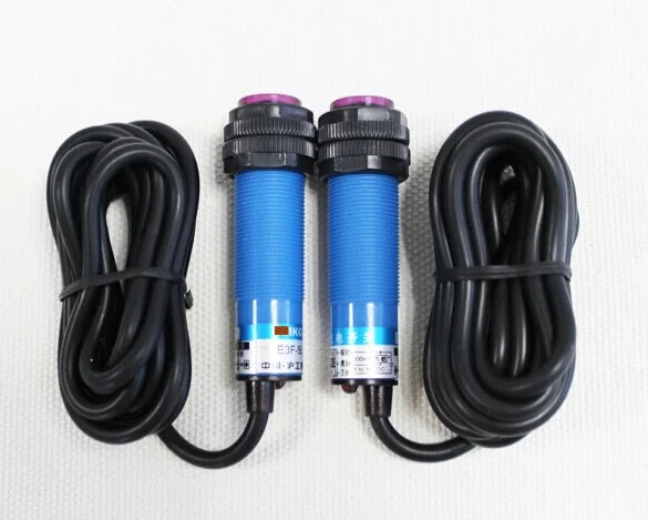 쓰루 빔 광전스위치 E3F-5DP1-5L E3F-5DN1-5L A DC 3 선 PNP 정상 개방 5 m M18