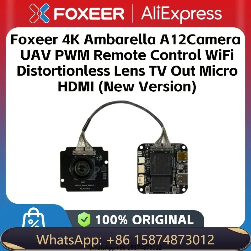 Foxeer4K Ambarella A12Cam eraDr one PWM 리모컨 와이파이 왜곡 없는 렌즈 TV 출력 마이크로 HD MI Herelink4K 액션 캠 시대 FPV