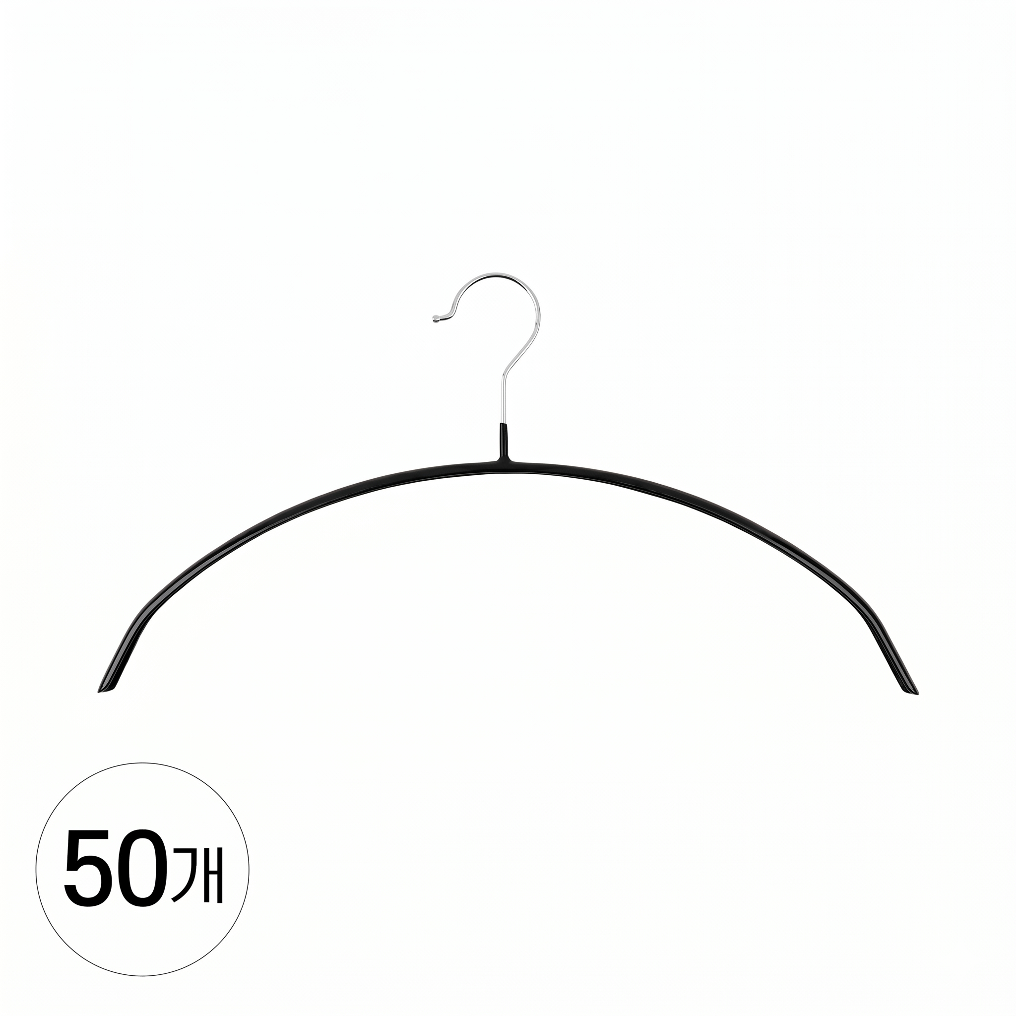 에이비박스 어깨뿔방지 논슬립 상의 라운드 옷걸이 블랙, 50개 - 상품 이미지