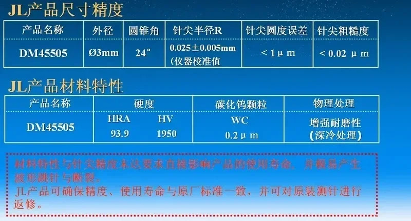 정밀 프로파일로미터 프로 측정 DM45505 ACRETECH 바늘