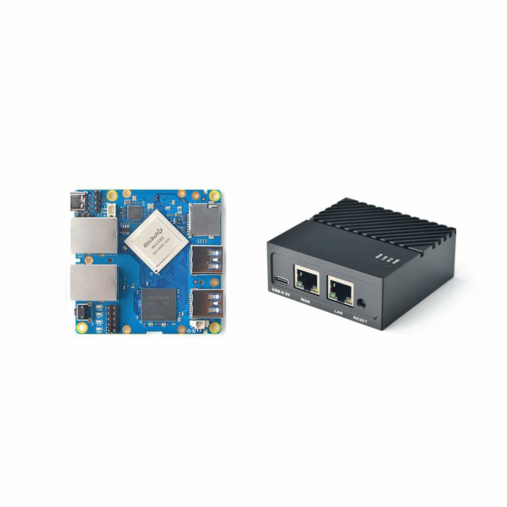 FriendlyElec Nanopi R4S 미니 라우터 OpenWRT 스마트 포트 칩 포함 포함) Gbps 4GB 홈 듀얼 Soc IOT LPDDR4 RK3399 기반 이더넷 NA - 상품 이미지