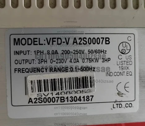 인버터 VFD-V M2S0007B 리퍼 완료