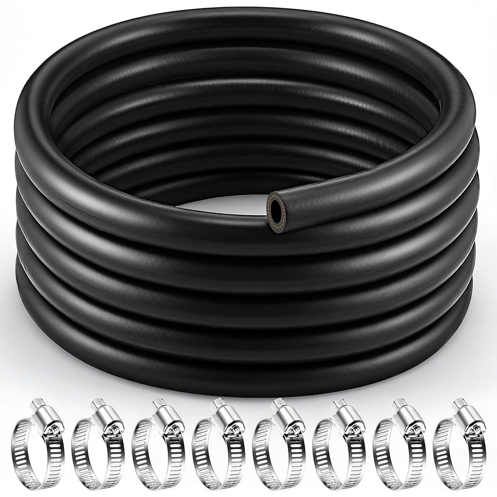 클램프가 있는 20FT 3/4인치 히터 호스, 자동차 엔진 및 라디에이터용 EPDM 고무 냉각수 고압 100PSI, 3/4 라인 10ft 1/4 - 상품 이미지