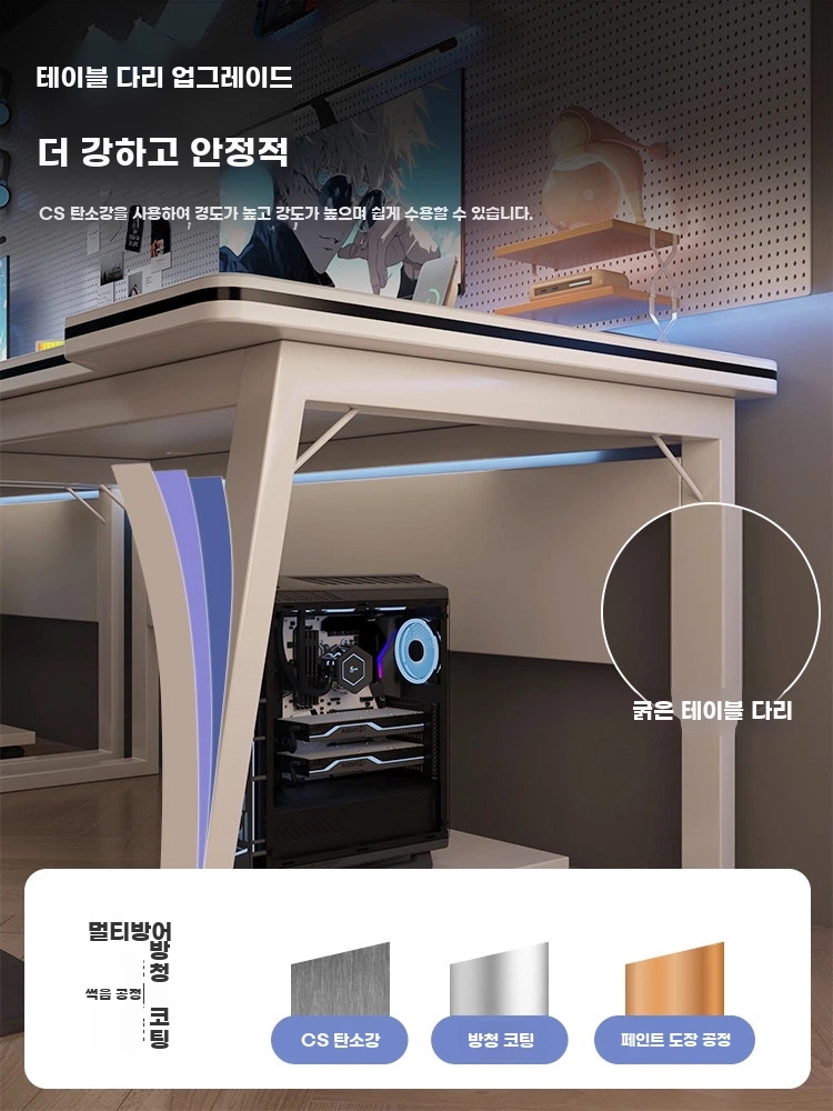 2인 컴퓨터 책상 거실 노트북 사무용 PC방 더블 데스크 B. 재고 정리 160cm - 상세 이미지 3