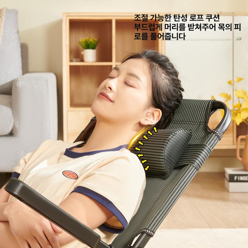 침대용 접이식의자 카키 야외 조절 쿠션 암레스트 바닥 등받이의자 접는 간이의자 - 상세 이미지 3