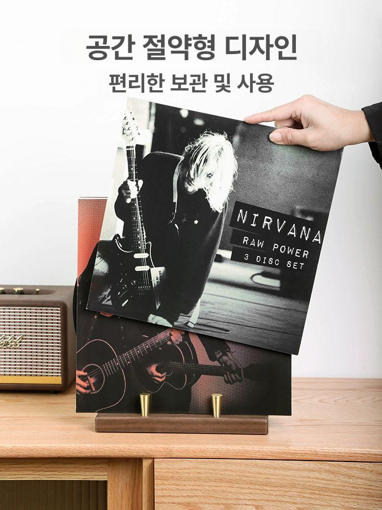 LP거치대 레코드 보관함 우드 진열대 에보니우드 - 상세 이미지 5