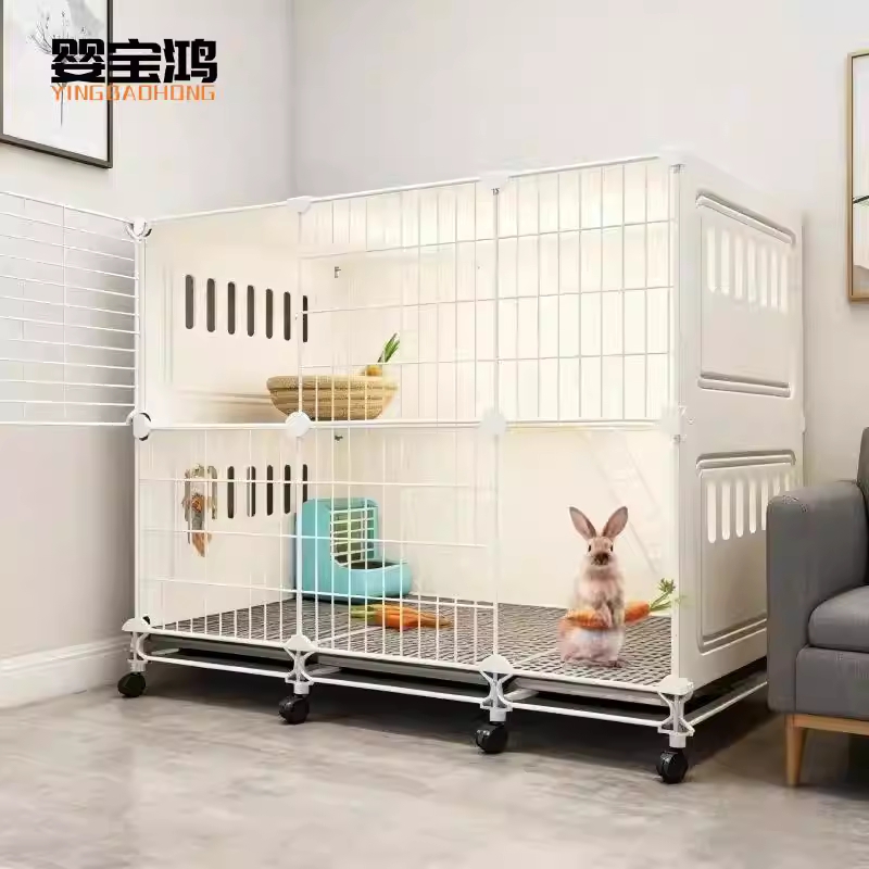 토끼장 우리 사육장 동물 은신처 기니피그 철장 집 74x47x47 보온 기본형 - 상세 이미지 2