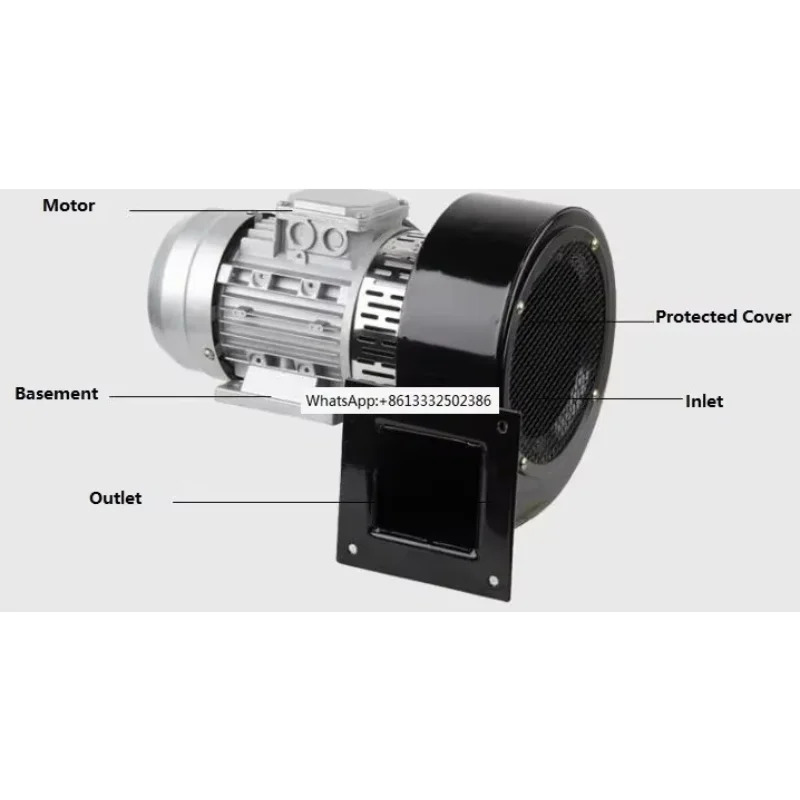 Mr Wei 220V 단일 위상 50HZ 2.2KW 저소음 추출 원심 팬 블로워먼지 송풍기