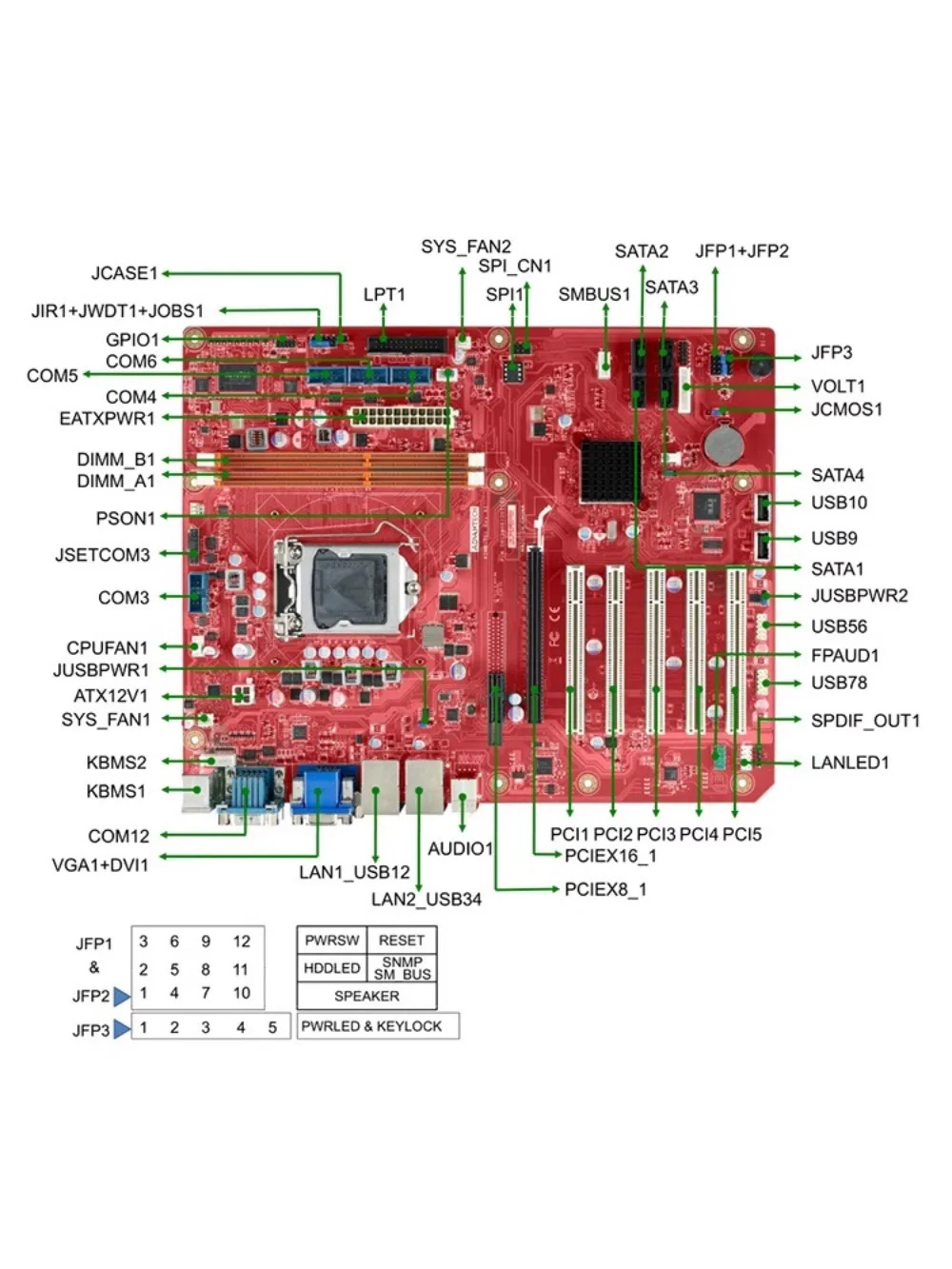 AIMB-701 Rev. A1 산업컴퓨터 메보드 H61 AIMB-701VG G2-00A1E CAT1E