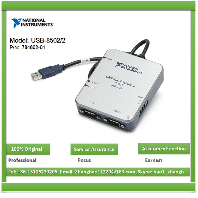 NI USB-8502 784662 -01 NI-XNET 2포트 고속/FD USB CAN 인터페이스 장치