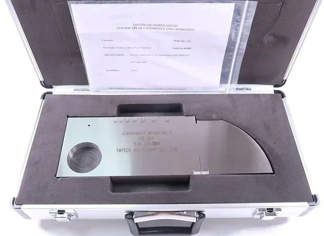 304 스테인레스 스틸 V1 초음파 리퍼 블록 MM 버전 IIW ISO2400-2012직선 홈 m 구멍 포함