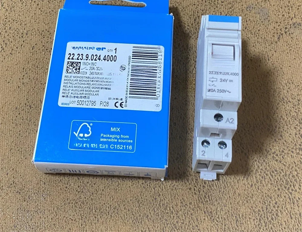 DIN 레일 마운트 4000 릴레이 22 23 9 024 20A 24VDC 신
