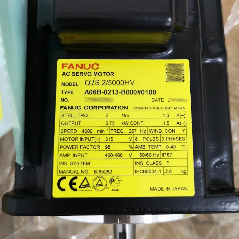 A06B-0213-B000 CNC 기계Fanuc AC 서보모터 리퍼 완료 A06B 0213 B000