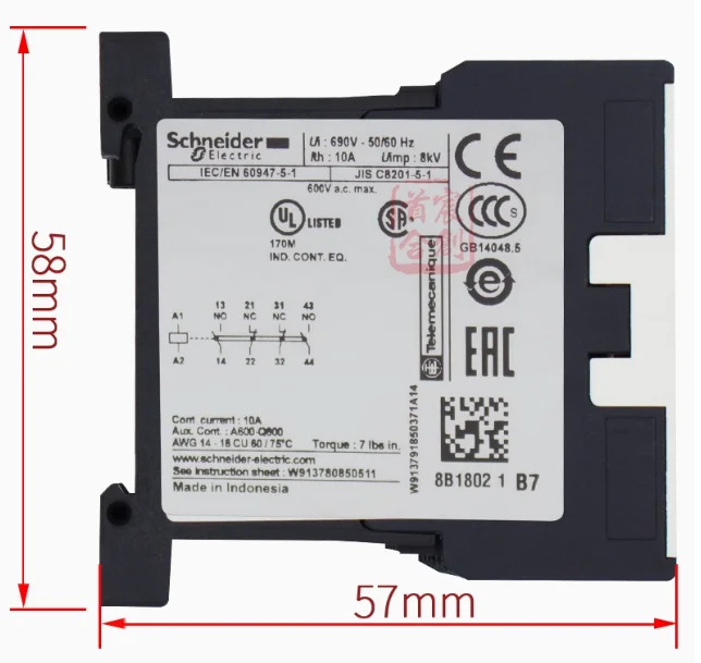 SCHNEIDER AC 접촉기 릴레이 CA2KN22B7 CA2KN31B7 코일 전압 24V