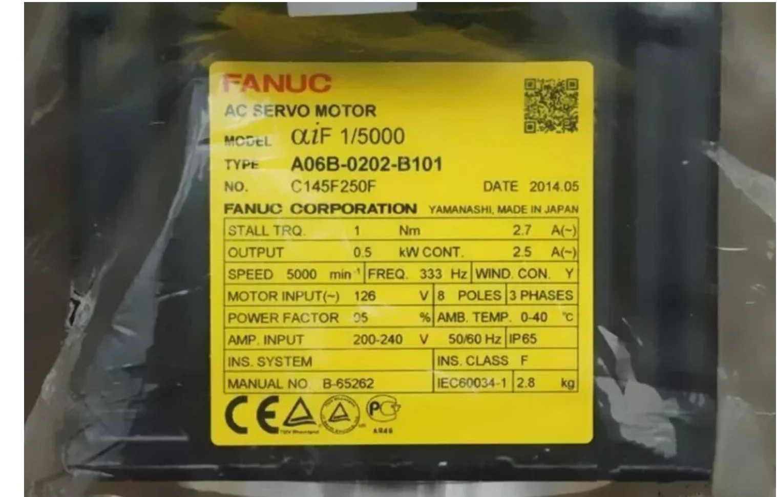 A06B-0202-B101 CNC 기계FANUC AC 서보모터 12개월 A06B0202B101