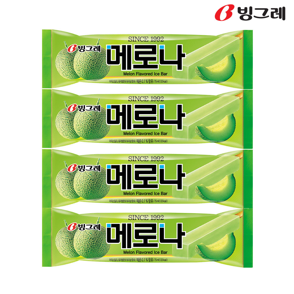 빙그레 막대 아이스크림 40개(20+20개) / 메로나 메론 - 상품 이미지