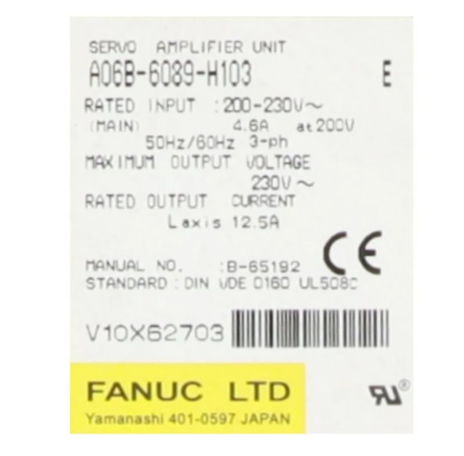 A06B-6089-H103 Fanuc AC 서보 증폭기 모듈 12개월 A06B 6089 H103