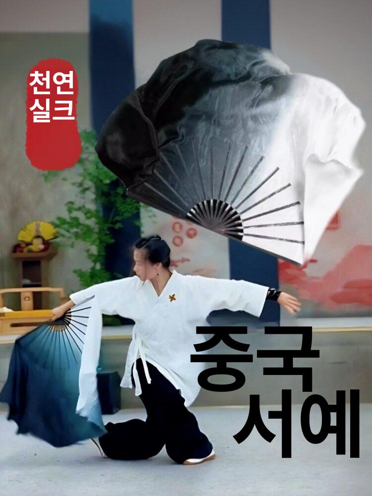 모던 부채춤 입시 고급 천 전통부채 무용소품 공연용부채 안무 연습 무대소품 - 상세 이미지 2
