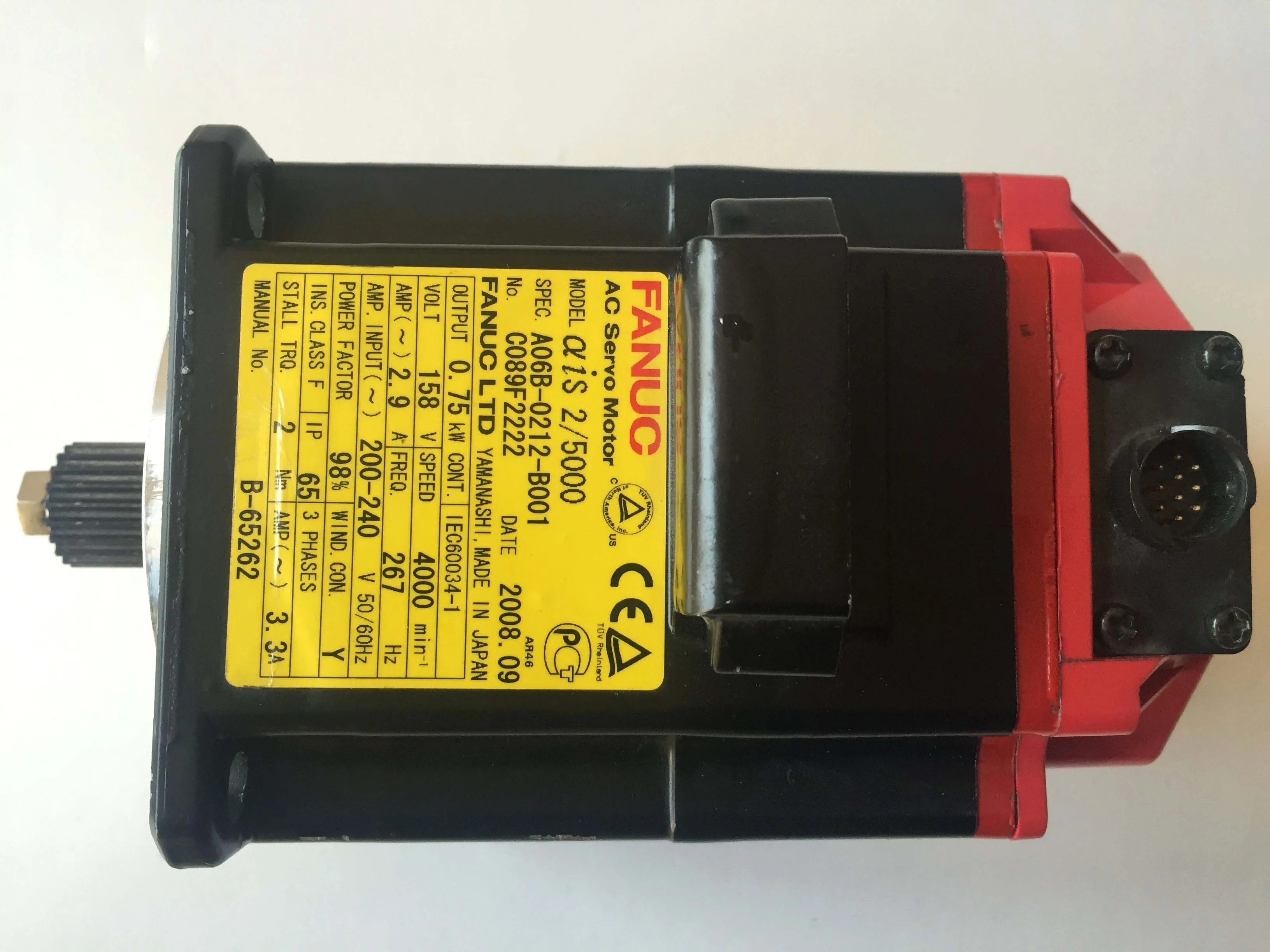 A06B-0212-B001 CNC 기계Fanuc AC 서보모터 리퍼 완료 A06B 0212 B001