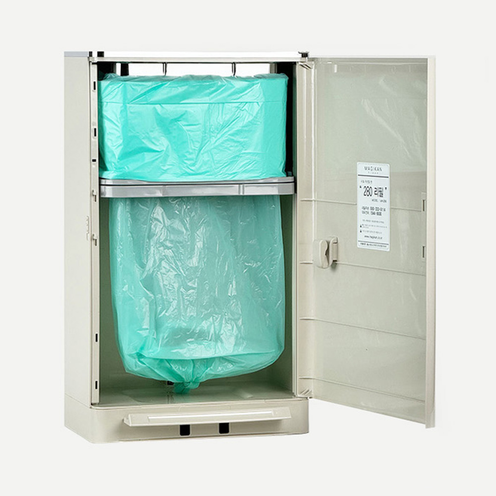 매직캔 크롬히포27L 아이보리+리필3개 MH280ICR+280R3B 더블락시스텝 신제품 - 상세 이미지 2