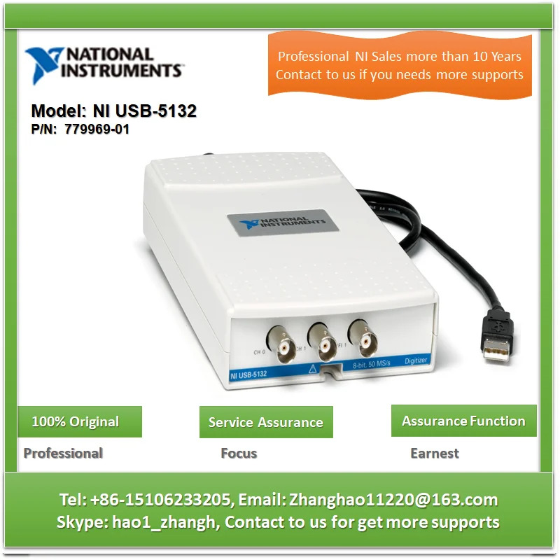 NI USB-5132 779969 -01 전원을 리퍼하는 USB 오실로스코프