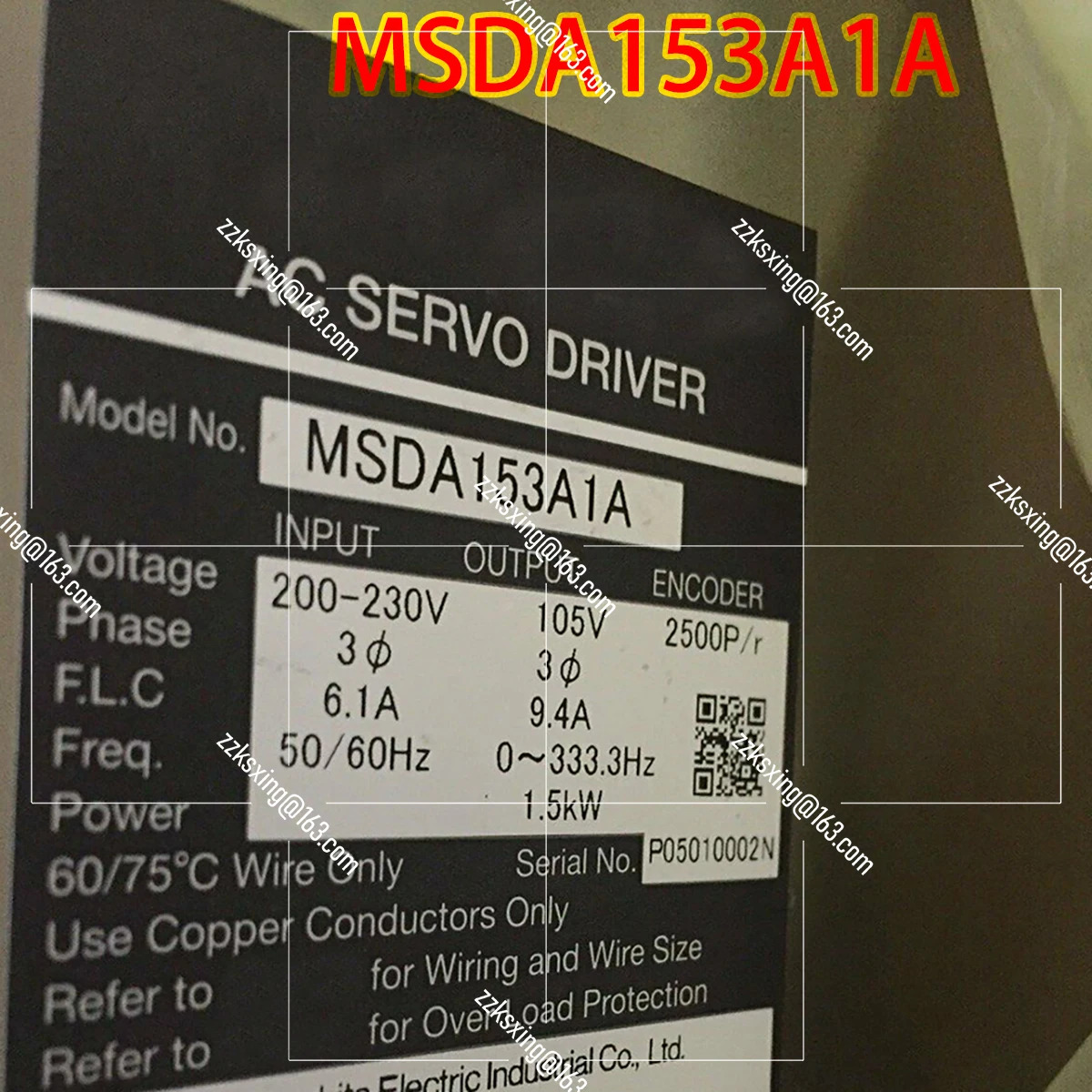 오리지널 AC 서보 드라이버 Brann-MSDA153A1A