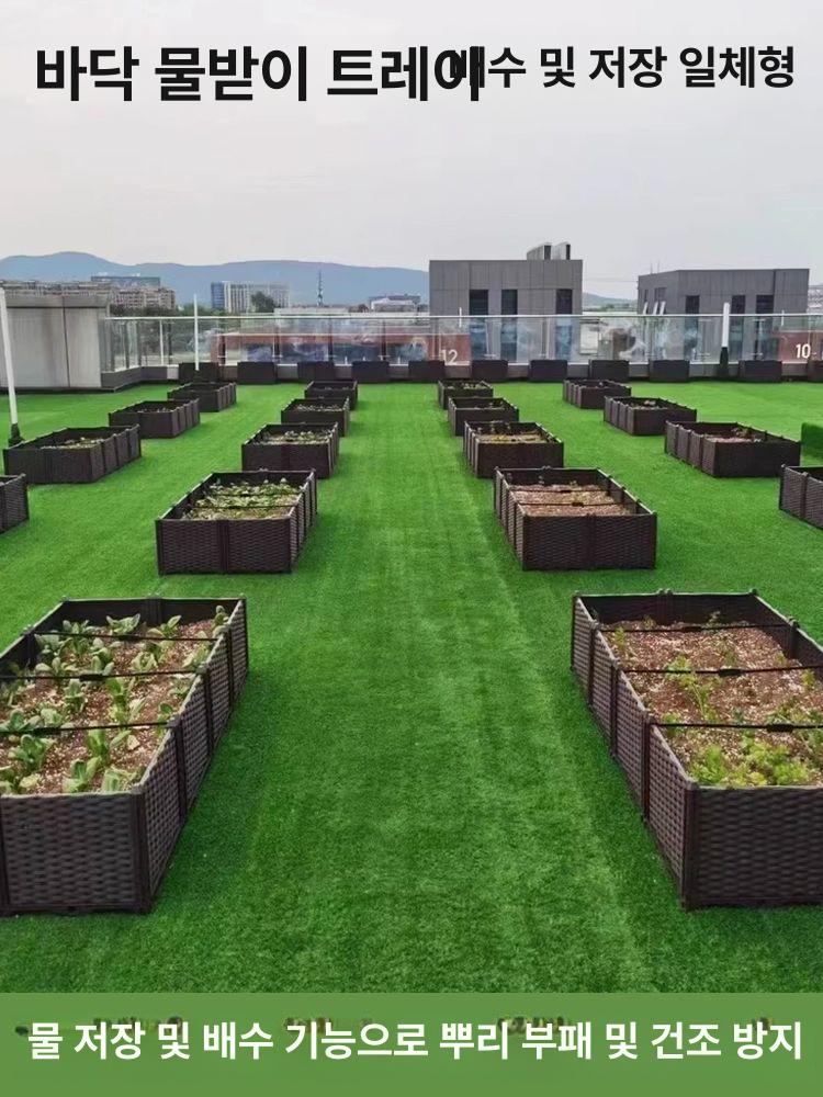 이동식 화단 베란다 화분 대형 야체 텃밭 바퀴 발코니 단일 행 1단 40x40x22 플라스틱 - 상세 이미지 4