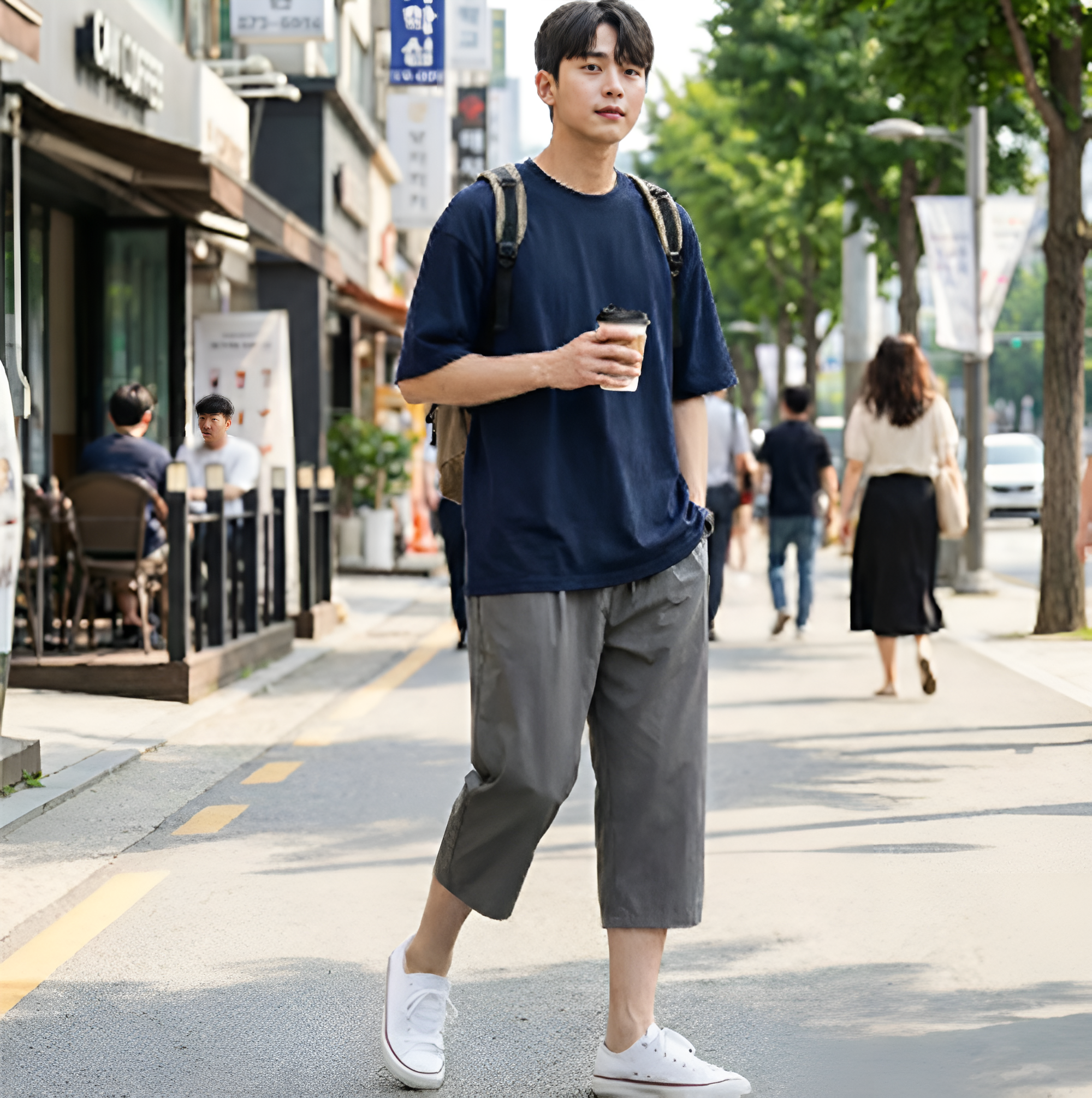 남자 러닝 산책 배달 쿨링 7부 아이스 반바지 - 상품 이미지