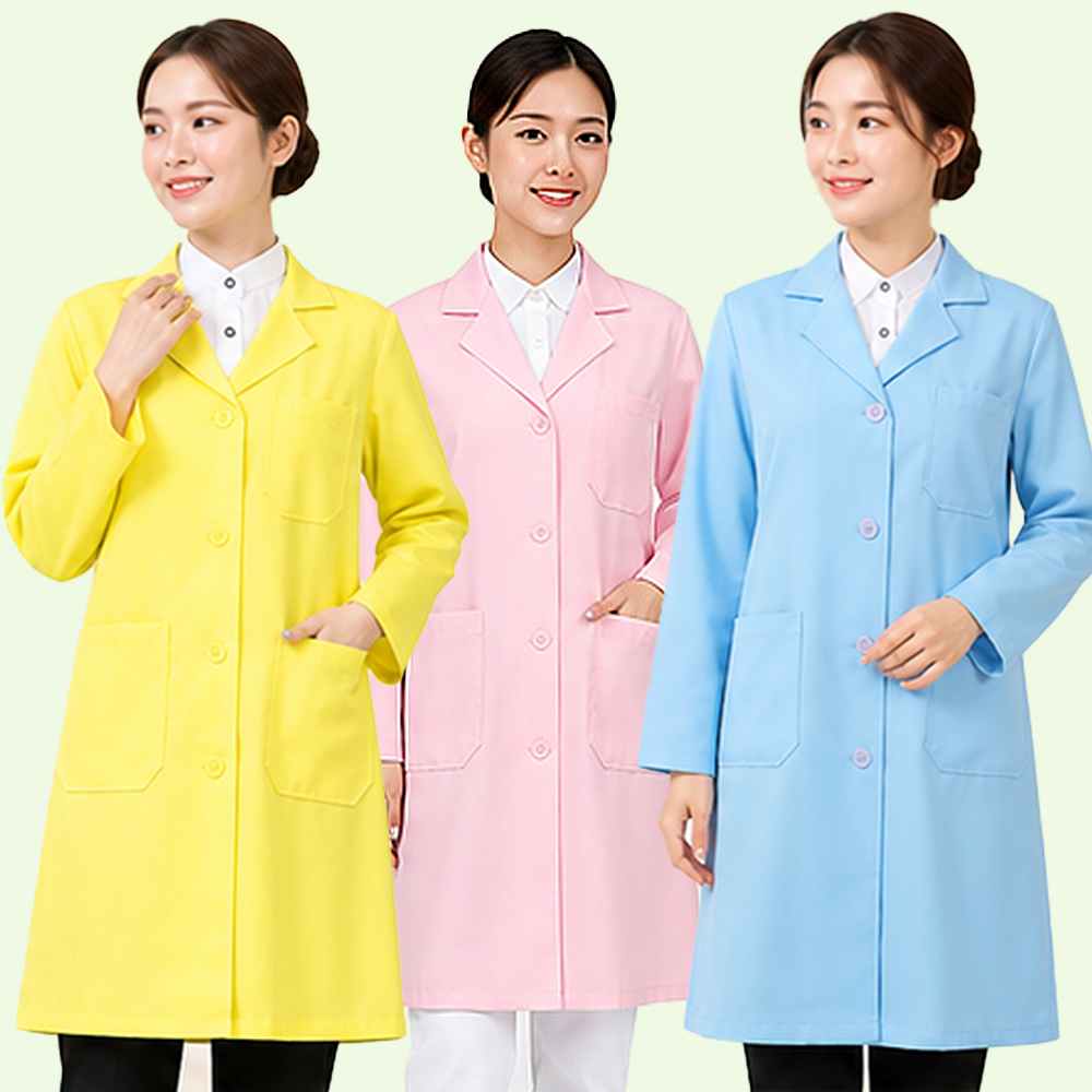 (3color) 100%폴리가운 약사 의사 실험실 영양사가운 - 상품 이미지
