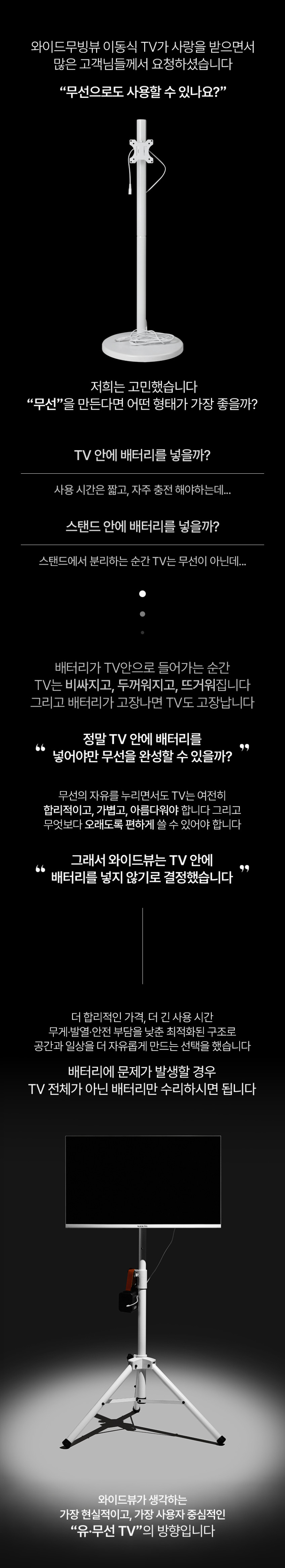 와이드캠핑뷰 캠핑스탠드 티비가방 배터리 셋트 유 무선 QLED 81cm(32인치) FHD 스마트 TV 화이트에디션 판매처 상세 정보 이미지 4