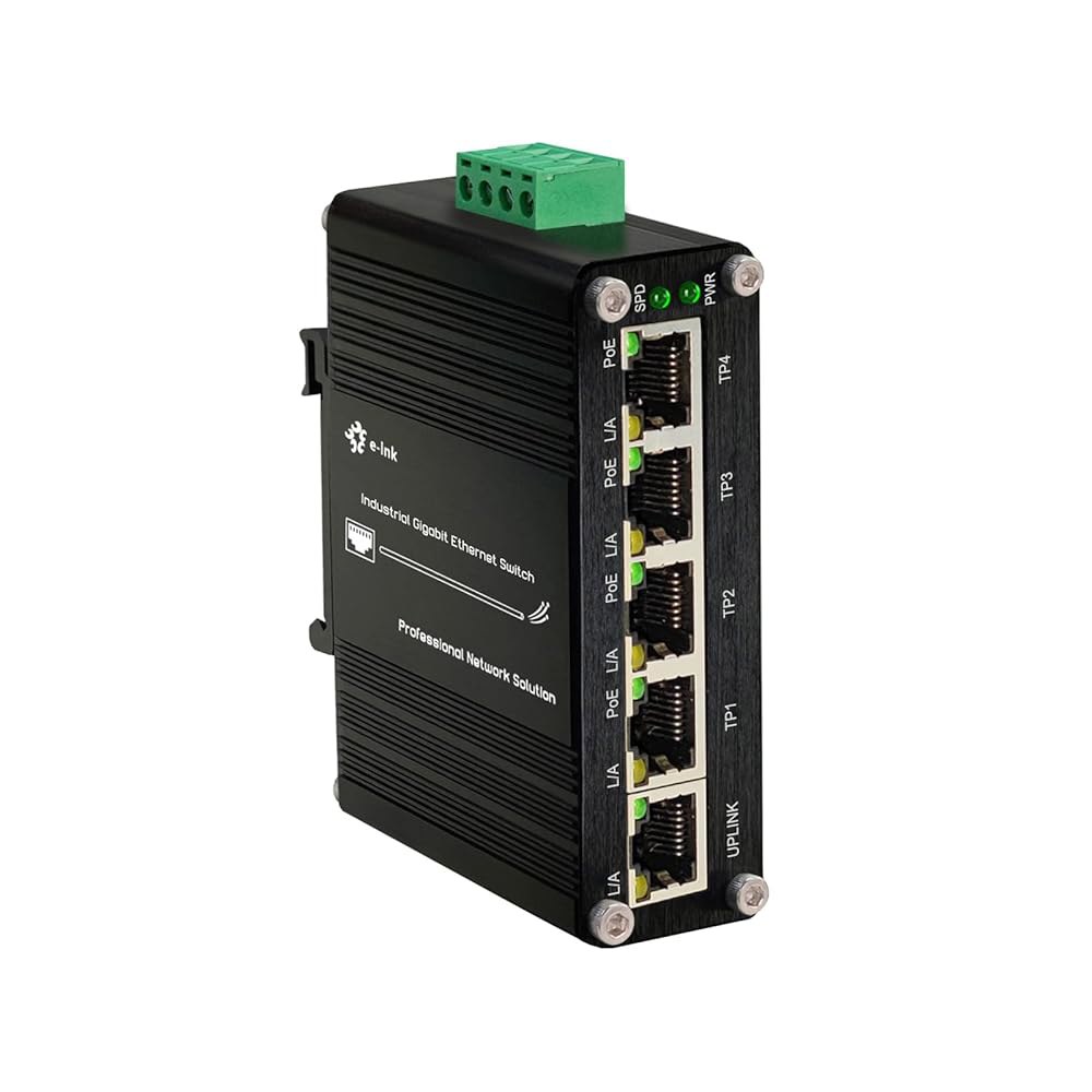 Centopto 미니 산업용 5 포트 기가비트 802.3at 스위칭 - 마운트 PoE 강화 RJ45 레일 10Gbps 스위치 용량 PoE+ 10/100/1000Mbps 30W/포트 - 상품 이미지