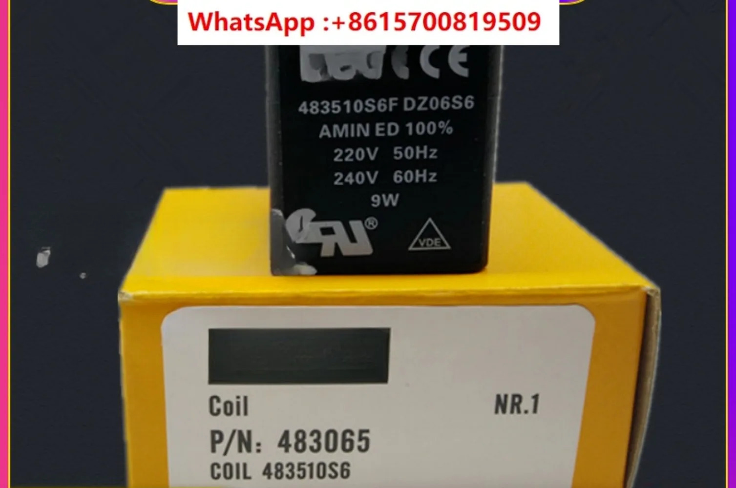 고주파 솔레노이드 밸브 코일 DZ06S6 483510S6 220-240V 9W