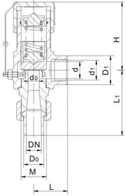 외부 스레드 안전 밸브 A21W F H Y-16P DN10 15 20 25 32 40 50 65 스테인레스 스틸