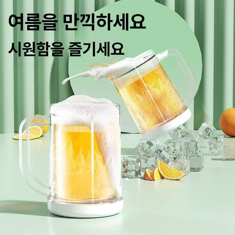 냉동 얼음맥주잔 유리컵 이중몰드 맥주컵 하이볼잔 청량한 투명 - 상세 이미지 4