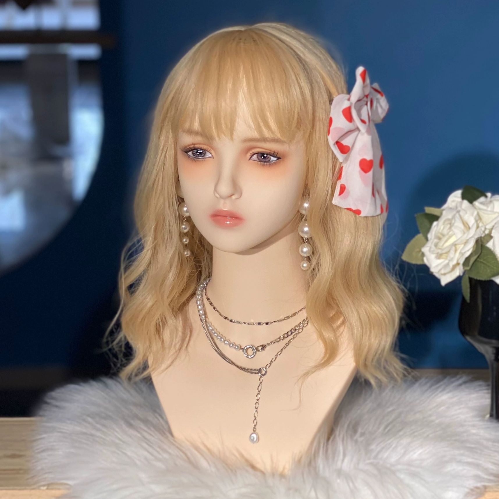 여자 마네킹 홀더 스탠드 프로 머리 디스플레이 헤드 여성용 두상 진열 모형 매장 - 상세 이미지 5