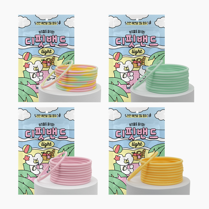 국내제조 디핏밴드 라이트 4종 혼합 세트, 실리콘 썸머밴드 팔찌 패치, 10P 총 40개 - 상품 이미지