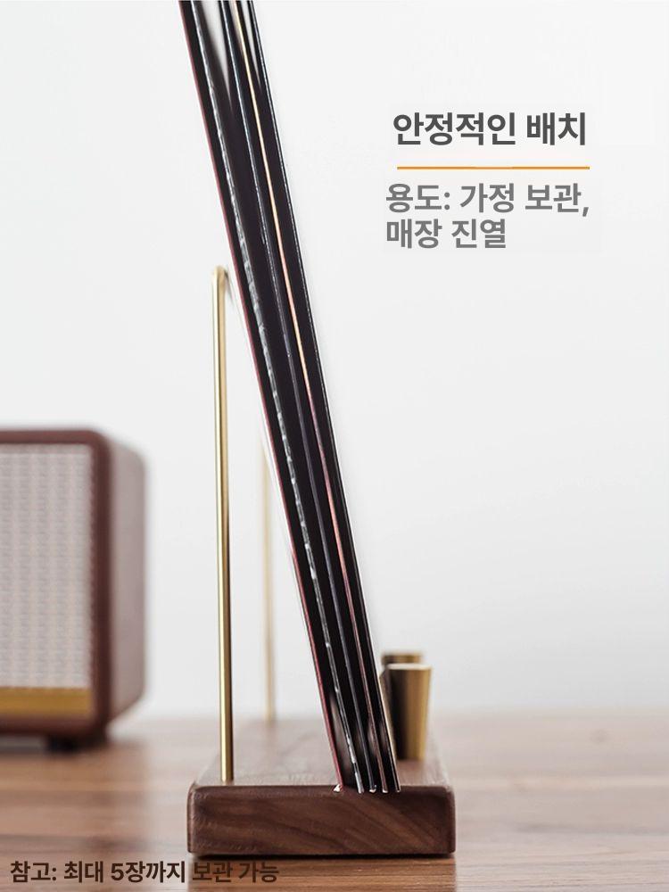 LP거치대 레코드 보관함 우드 진열대 에보니우드 - 상세 이미지 4