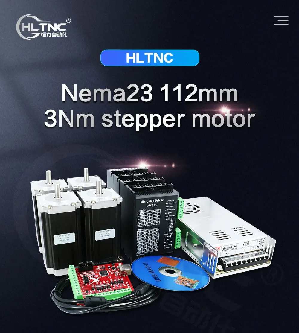 CN Ru EU CNC 라우터 4 축 키트 4pcs TB6600/DM542 스테퍼 모터 드라이버 NEMA 23 425 Oz 350W 전원공급장치