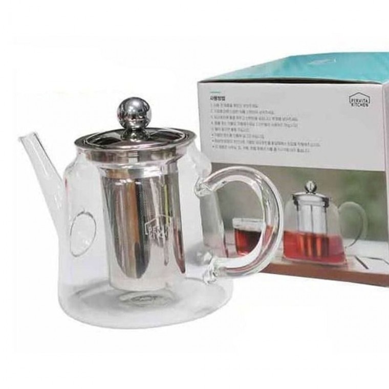 도모아 페르비타 내열 유리 주전자 직화 가능 스텐 필터 티메이커 800ml 홈카페 차 우리는 도구 - 상품 이미지