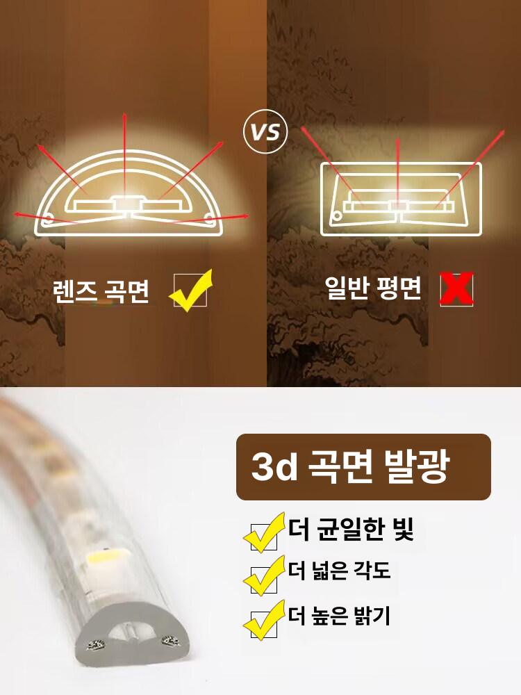 접착식 조명 LED 플렉시블 라이트 간접 테이프 컬러 전원 웜색 데코 띠 인테리어줄 - 상세 이미지 2