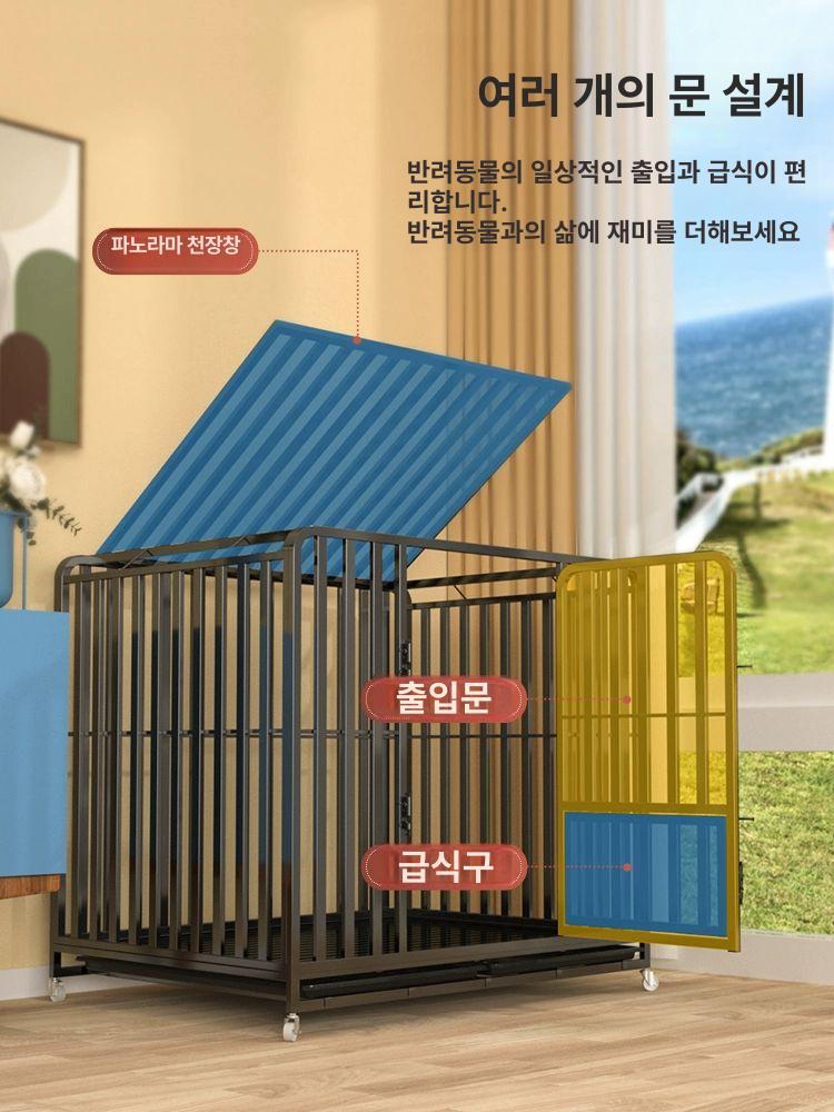 철제 울타리 철망 격리 케이지 실내 휀스 대형견펜스 애견철장 높이 메쉬 스테인레스 - 상세 이미지 3