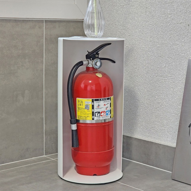 분말 소화기 가림막 깔끔한 모던 디자인 원통형 인테리어 소화기 숨김 커버 보관 거치대 - 상세 이미지 4
