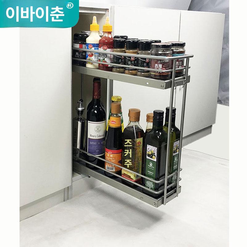 슬라이딩 선반레일 주방 정리함 회전식 스윙 풀아웃 보관 코너선반 좌측도어 - 상세 이미지 2