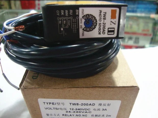 TW8-200AD 방수 광전스위치 확산 반사 센서 A3R-2MX 2 m
