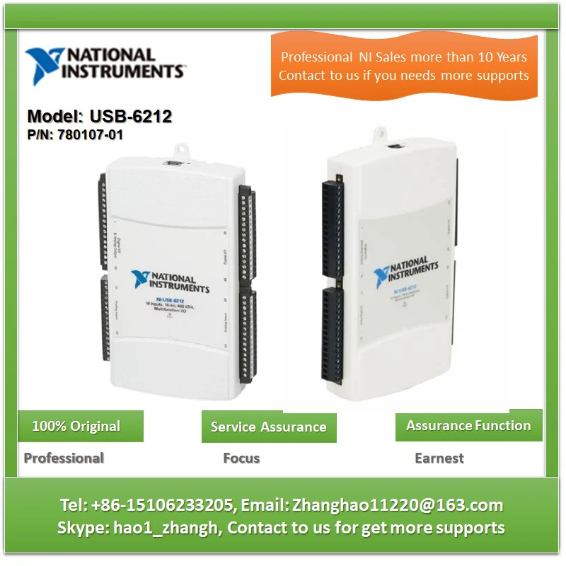 NI USB-6212 780169 -01은 아날로그 입력 디지털 출력 2개32비트 카운터 USB-6212를 제공