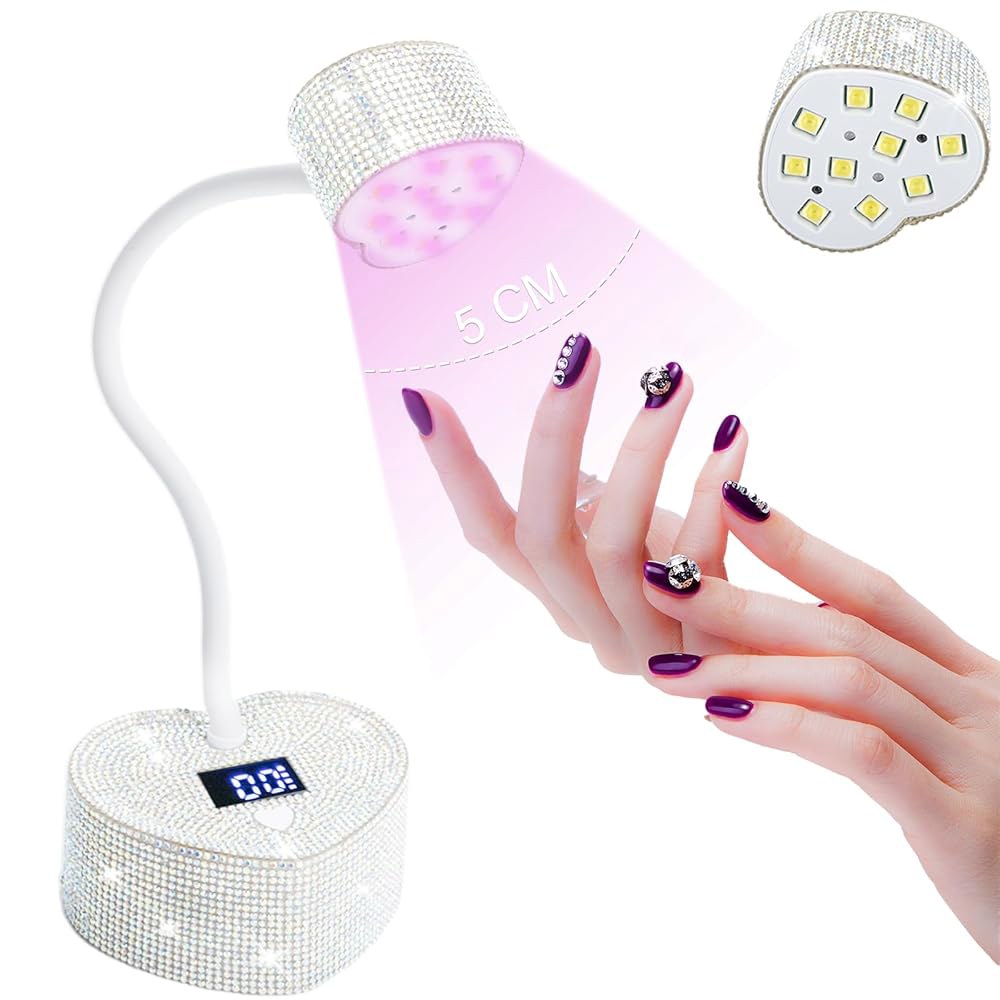 Nail Lamp,30W Rechargeable Gel Lamp Goosenecks Sensor,LED Manicure Light Timers DIY Mini with Fast - 상품 이미지