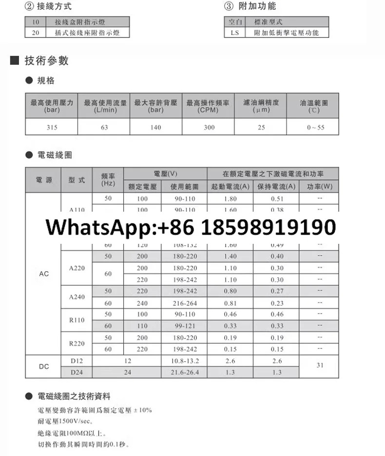유압 솔레노이드 방향 밸브 DSG-02-2B2 DSG-02-3C2 3C3 3C6 제어