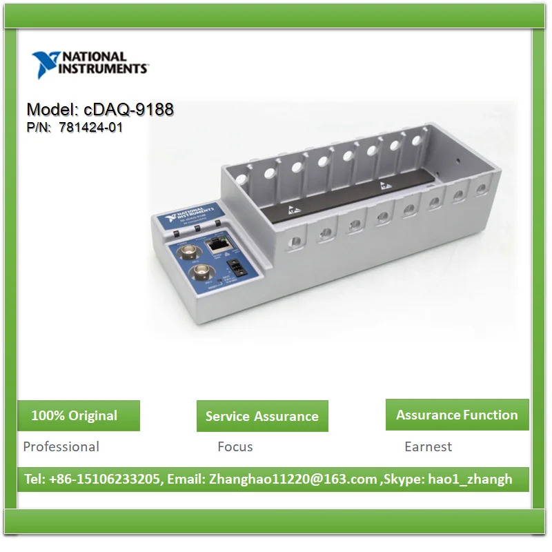 NI CDAQ-9188 781424 -01 8슬롯 USB CompactDAQ 섀시는 와이어 전력으로 소형 휴대센서 측정 시스템용으로 설계되었습니다.