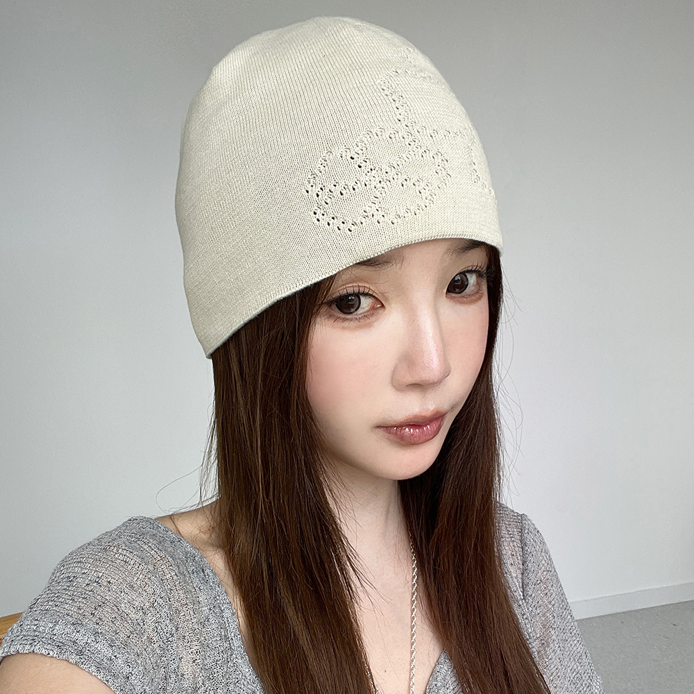 플라워 펀칭 봄 여름 여성 숏 롱 비니 - 상세 이미지 3